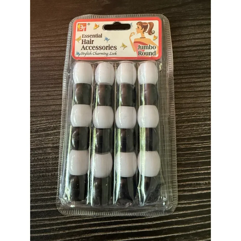 6/$25 NWT Essential Hair Accessories JUMBO 9mm HOLE ROUND BEADS 24PCS